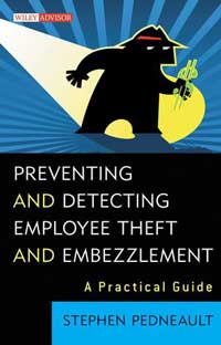 Book cover with silhouette of detective holding a magnifying glass.