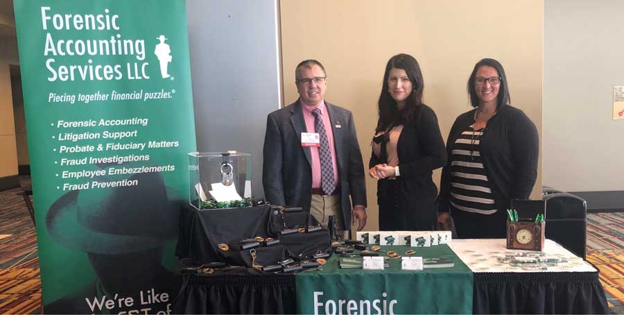 Steve Pedneault, Rhiannon Crawford, and Tricia at the 2019 Connecticut Legal Conference.